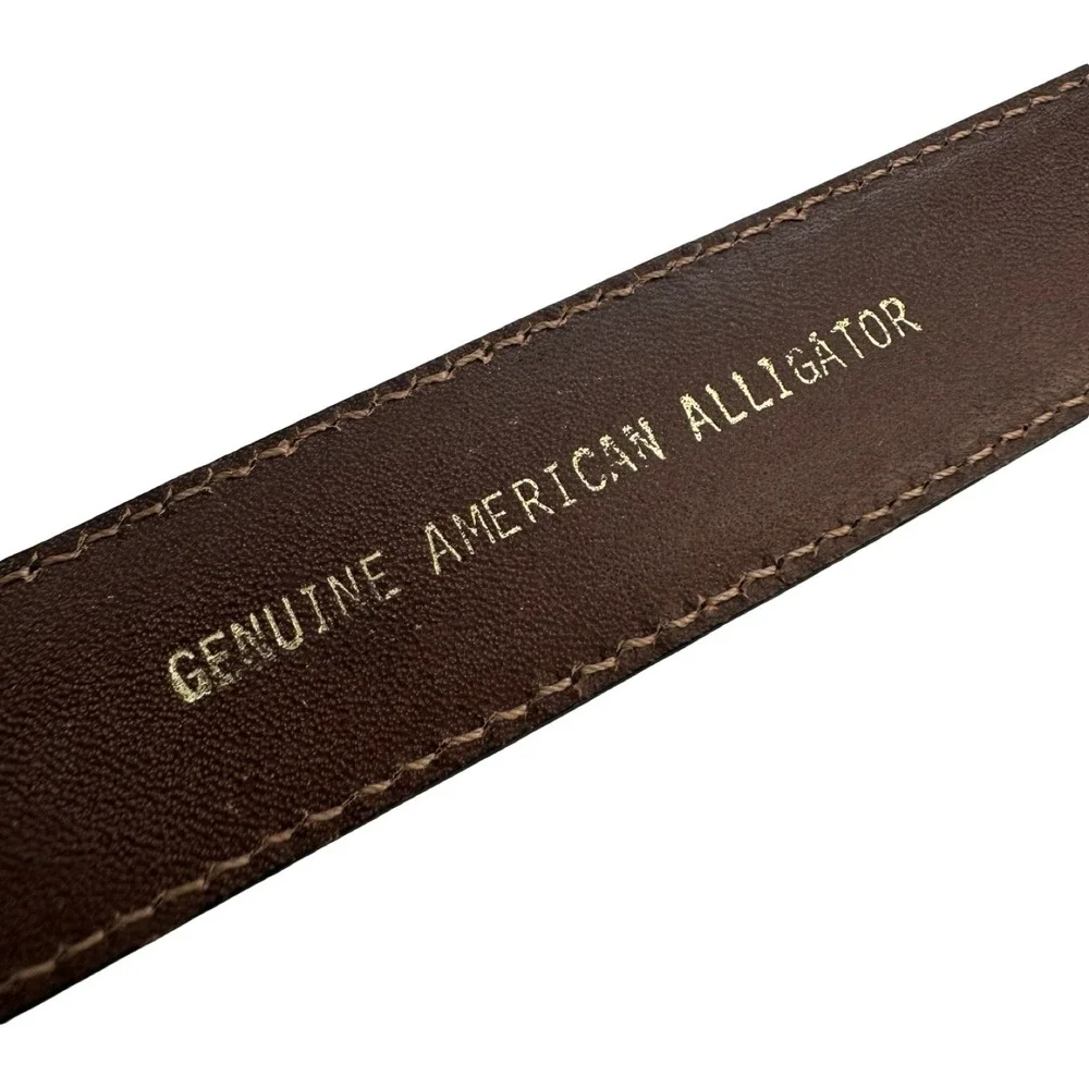 Bespoke Black Genuine American Alligator Mens Belt Size 38 NWOT